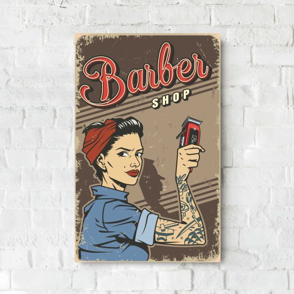 Деревянный Постер "Barber Shop"
