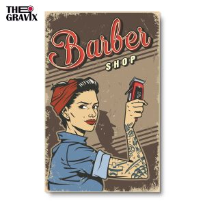 Дерев'яний Постер "Barber Shop"