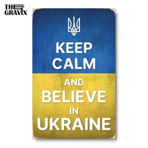 Дерев'яний Постер "Keep Calm and Believe in Ukraine"