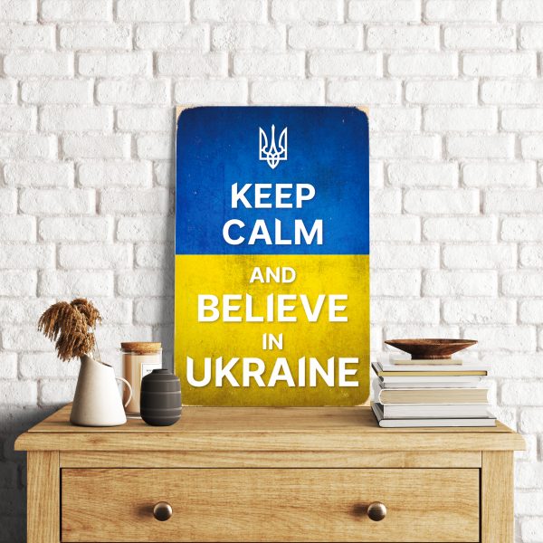 Дерев'яний Постер "Keep Calm and Believe in Ukraine"