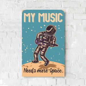 Деревянный Постер "My music need more space"