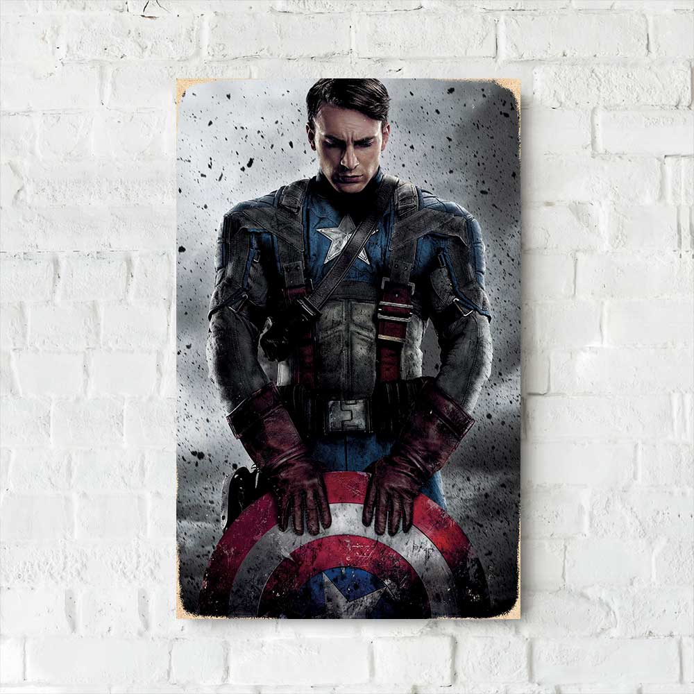 Деревянный Постер "Капитан Америка"