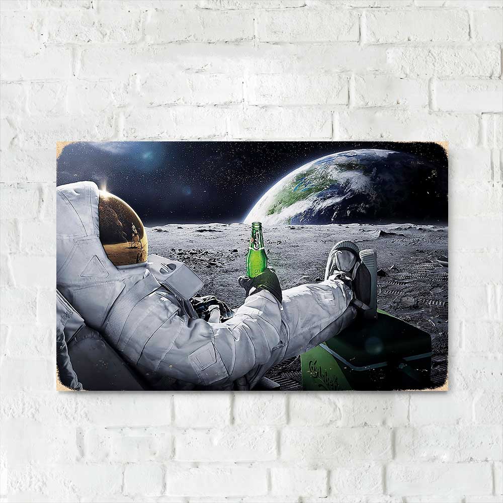 Дерев'яний Постер "Астронавт з Carlsberg"