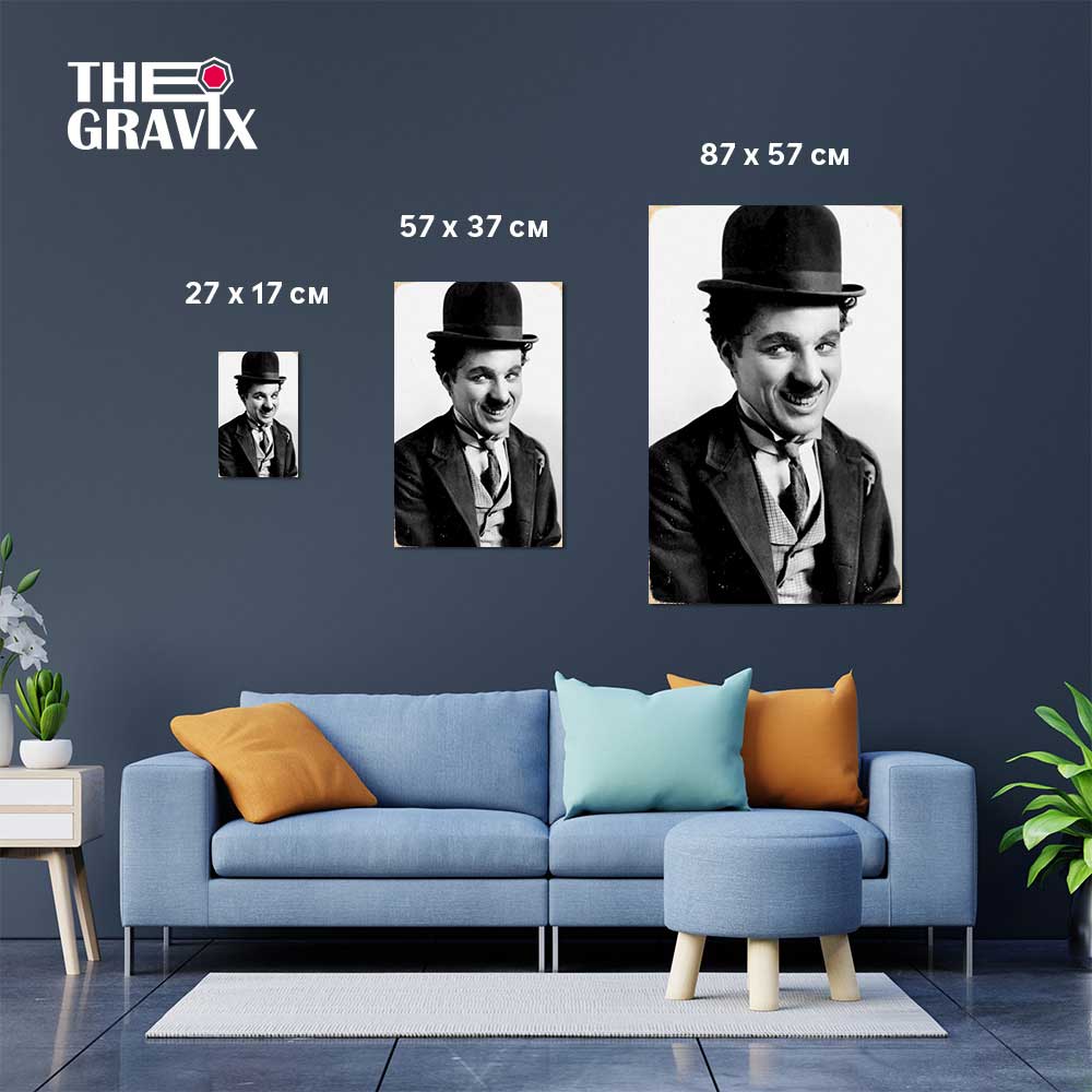 Деревянный Постер "Чарли Чаплин"