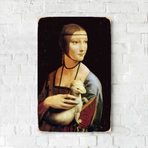 Деревянный Постер "Дама с горностаем"