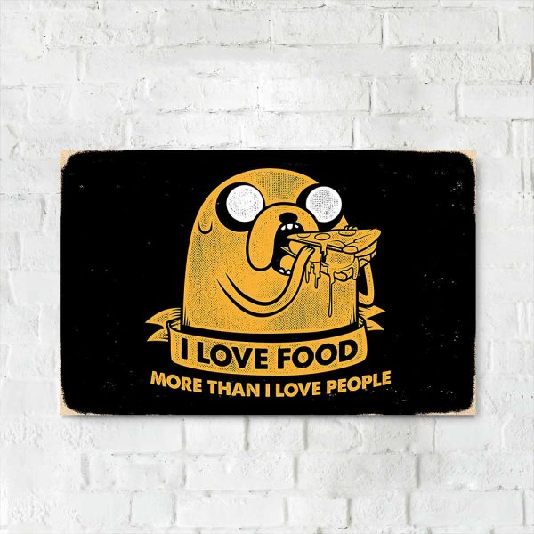 Деревянный Постер "I Love Food"