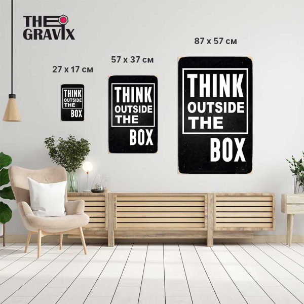 Дерев'яний Постер "Think Outside The Box"