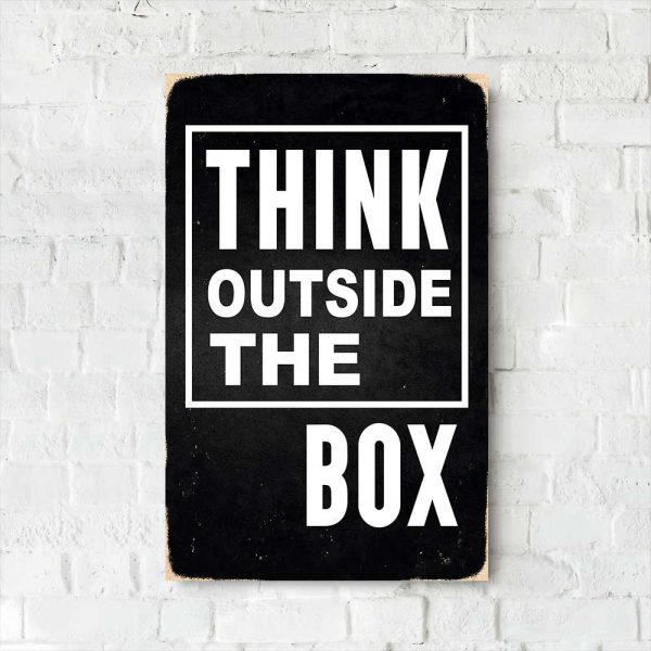 Деревянный Постер "Think Outside The Box"