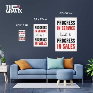 Деревянный Постер "Progress in Service Leads to Progress in Sales"