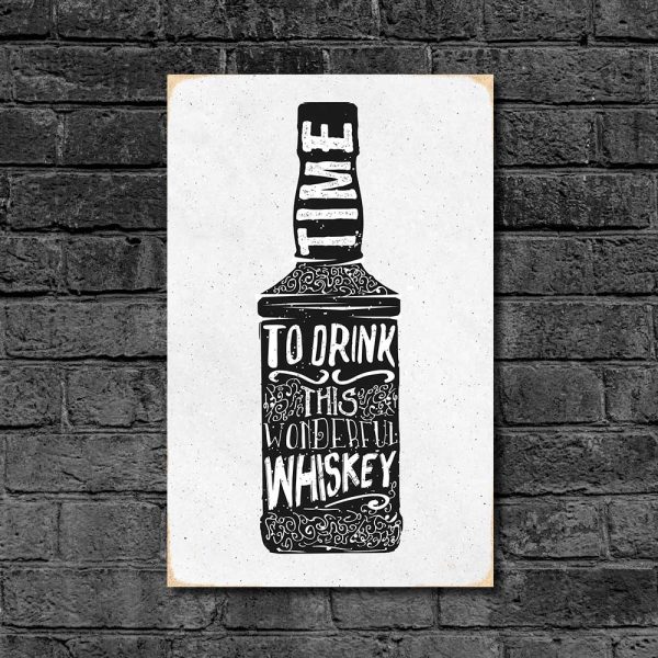 Деревянный Постер "Time to drink whiskey"