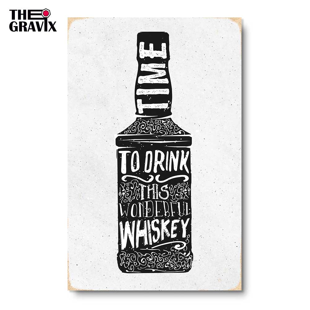 Дерев'яний Постер "Time to drink whiskey"