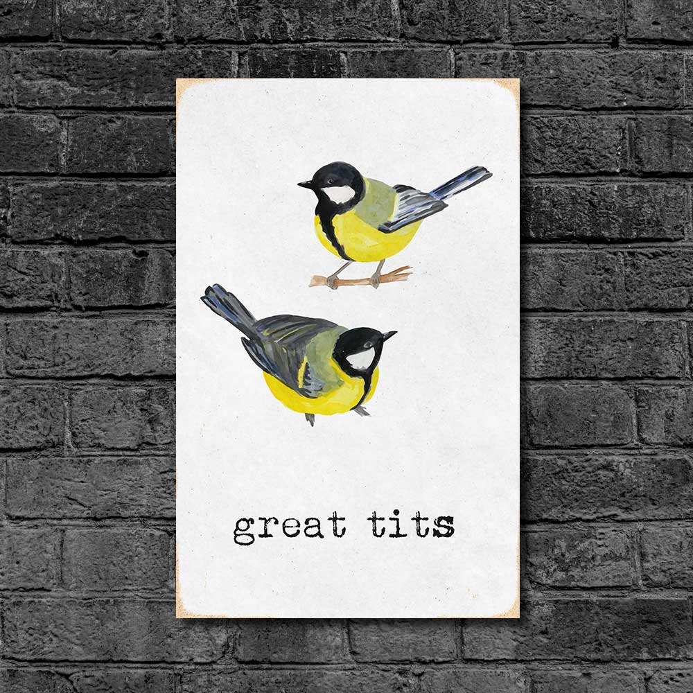 Деревянный Постер "Great Tits"