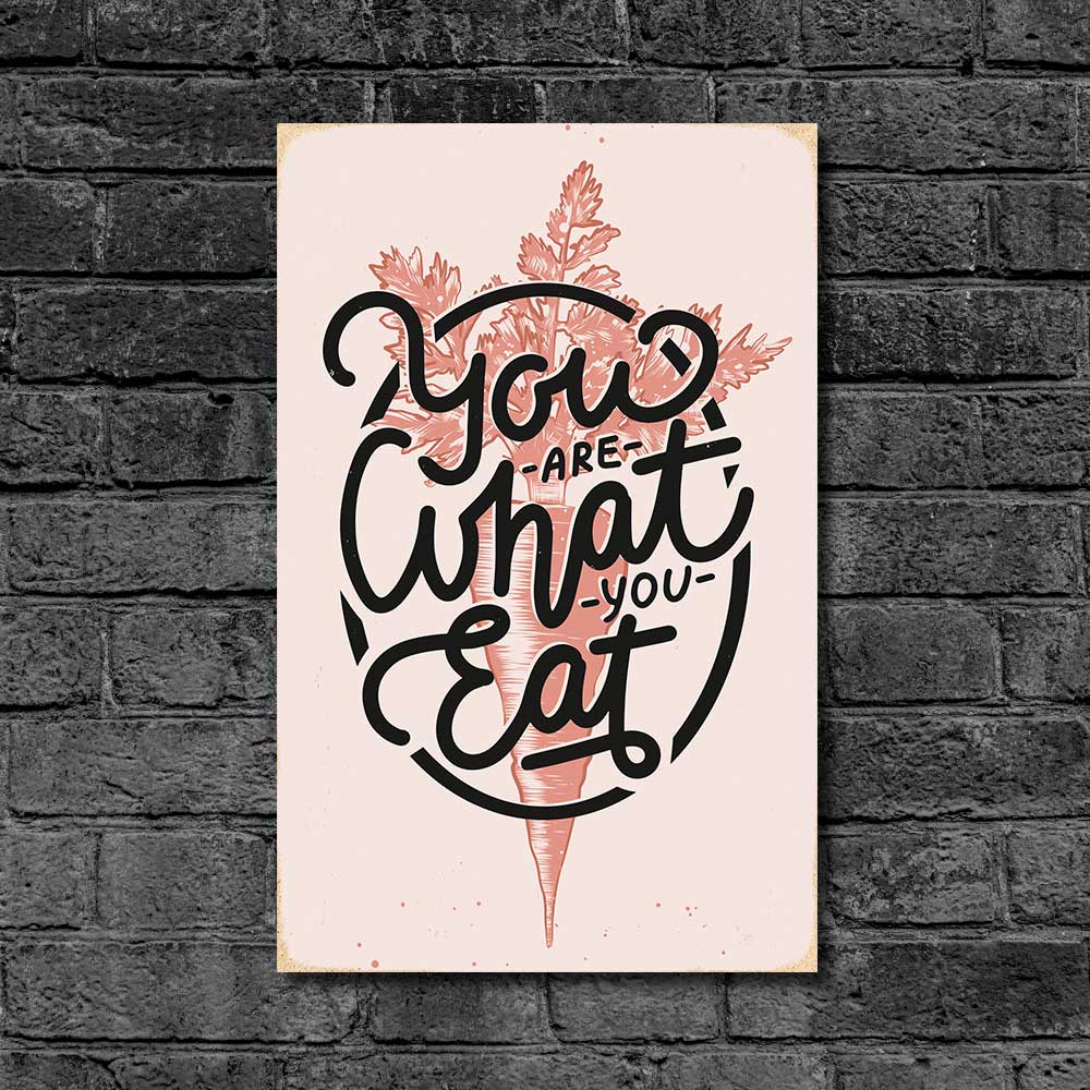 Дерев'яні Постери "You Are What You Eat and Don`t Eat Less - Eat Right" 2 шт