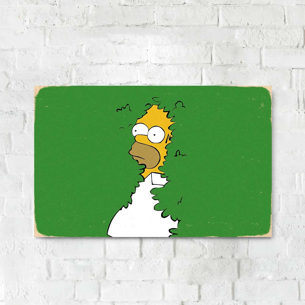 Деревянный Постер "Гомер в Кустах"