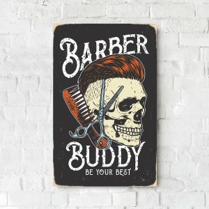 Деревянный Постер "Barber Buddy"