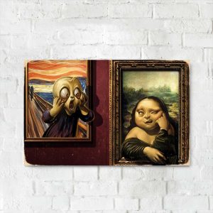 Деревянный Постер "Мона Лиза и Крик"