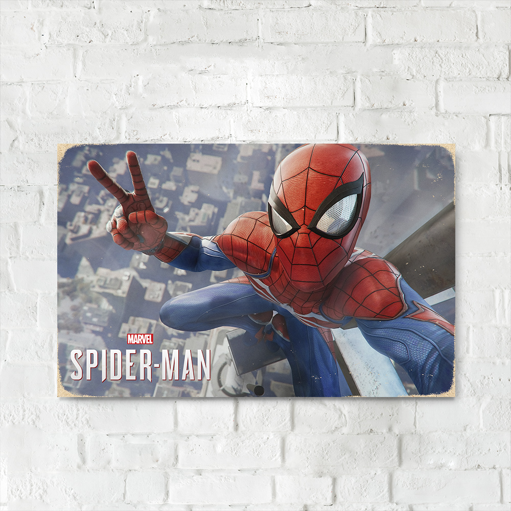 Деревянный Постер "Spider Man"