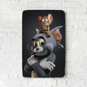 Деревянный Постер "Том и Джерри"