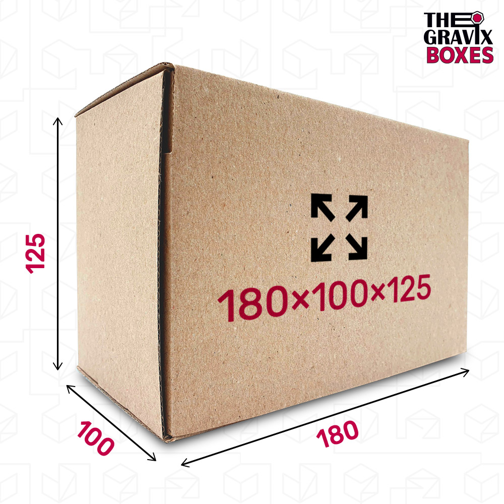 Коробка (180 х 100 х 125 мм), бурая, код 03847