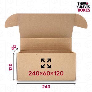 Коробка (240 х 60 х 120 мм), бурая, код 03849