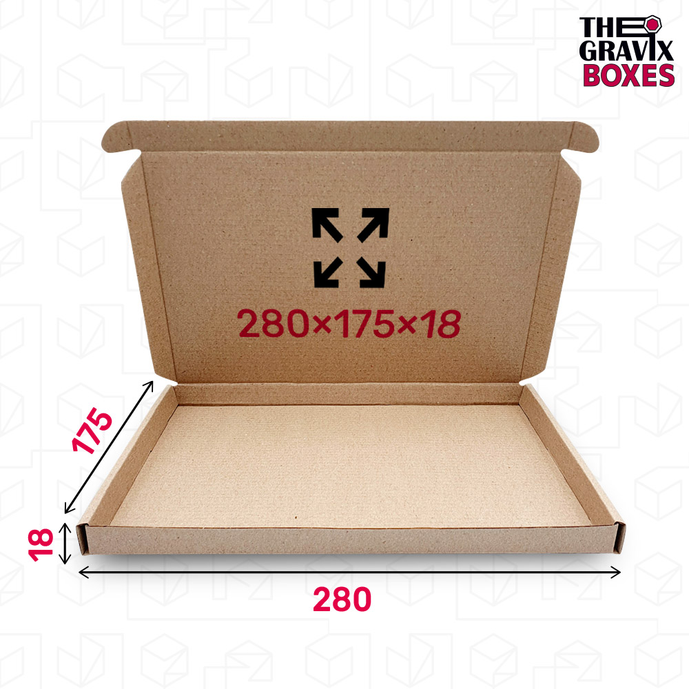 Коробка (280 х 175 х 18 мм), бурая, код 03930