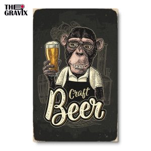 Деревянный Постер "Craft Beer Monkey"