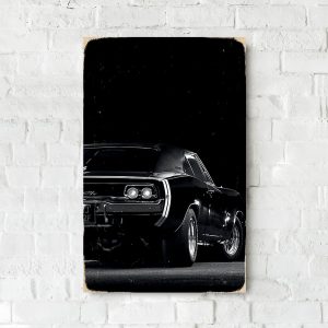 Деревянный Постер "Dodge Charger 1968"